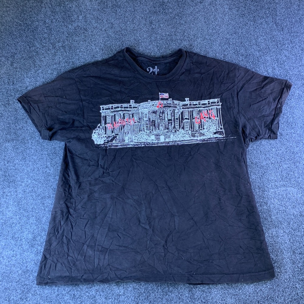 21 Savage Slaughter Gang American Dream Tour T-Shirt Men XL Black Graphic Cotton